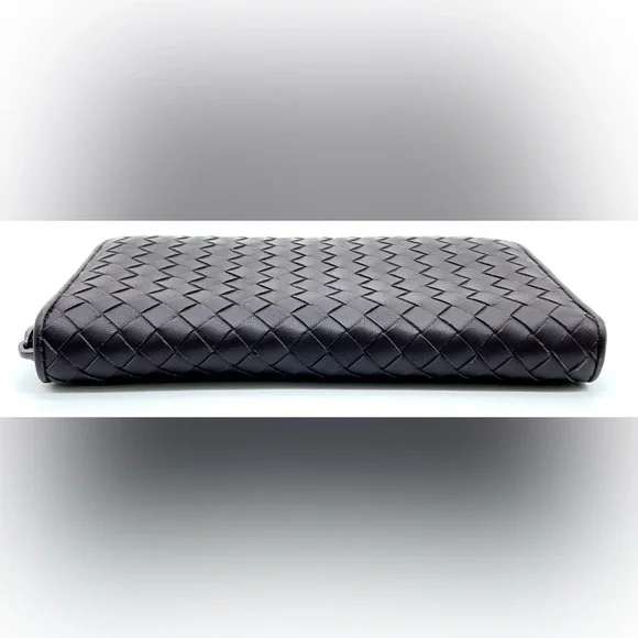 Bottega Veneta Dark Brown Expresso long Leather wallet zip around woven - Picture 3 of 14